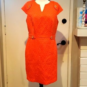 Sheath Dress Liz Claiborne size 10 summer orange office dress. Gently used.